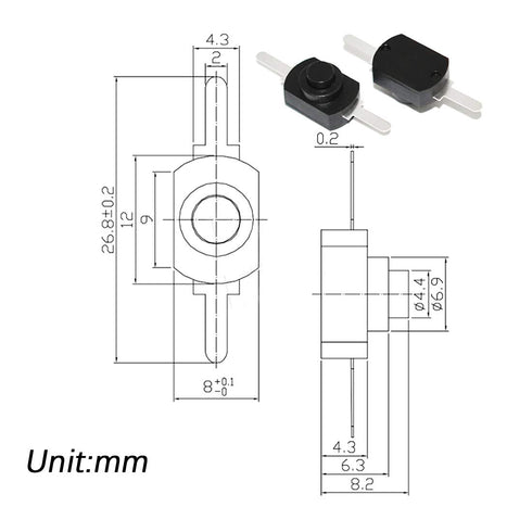 mxuteuk 50pcs Self-Lock Micro Push Button Switch DC 30V 1A for SMD Flashlight, Wall Outlet, Mini on/Off Switch
