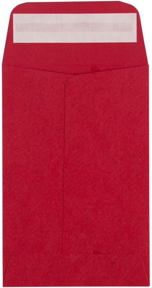 LUXPaper #4 Coin Envelopes | Peel & Press | 3'' x 4 1/2'' | Ruby Red | 250 Qty