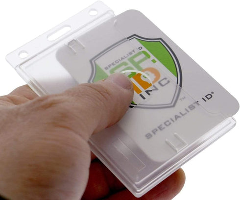 Specialist ID SPID-0065 Frosted Vertical Rigid Plastic Badge Holder