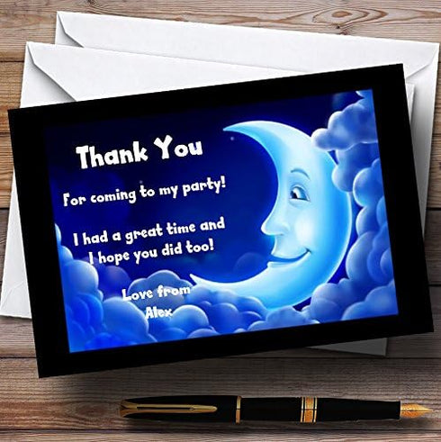 The Card Zoo Moon Slumber Sleepover Pyjama Personalized Party Thank You Cards