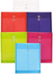 JAM PAPER Plastic Envelopes with Button & String Tie Closure, Letter Open End, Assorted Colors, 6/Pack (9 3/4 x 11 3/4)