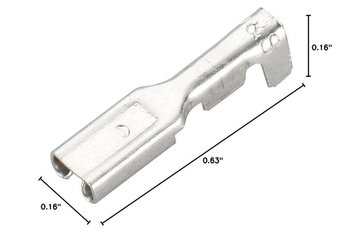 Baomain 0.11" Female Spade Crimp Terminal Wire Connector, Non Insulation, 2.8mm, Pack of 100