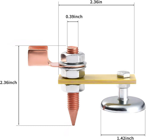 2 Pack Magnetic Welding Support Ground Clamp Tools with 2 Conductive Rods, Strong Magnetism