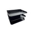 Huron Horizontal 3-Slot File Organizer, Black Steel Commercial Grade for Office