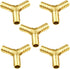 Joywayus 5Pcs 3/8" ID Hose Barb Shaped Y 3 Way Union Fitting, Brass Water/Fuel/Air Intersection/Split