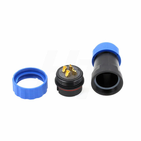 HangTon HE29 4 Pin Connector Industrial Waterproof IP68 Circular Plastic Male Female Wire Plug Panel Socket, High Power