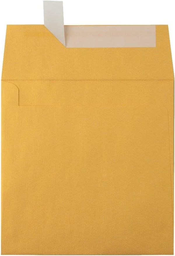LUXPaper Square Invitation Envelopes | Peel & Press | Gold Metallic | 5 3/4" x 5 3/4" | 80lb. Text | 50 Qty