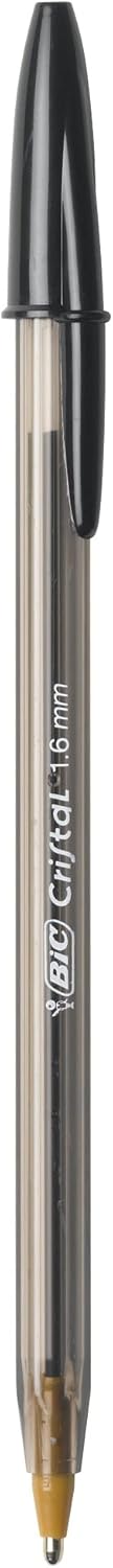 BIC Cristal Xtra Bold Ballpoint Pen, Bold Point 1.6mm, Black Ballpoint Pens, 24-Count