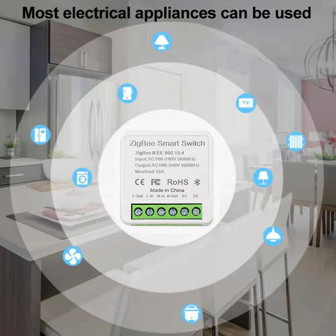 Ewelink 16A Zigbee Mini Smart Wireless Light Switch, Timer & Schedule for Home Automation, 2 Pack