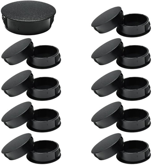 15PCS 1-1/4 In/32 mm Plastic Hole Plugs, Black Flush Mount Panel Plugs