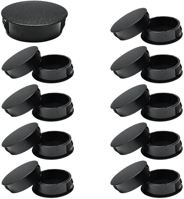 15PCS 1-1/4 In/32 mm Plastic Hole Plugs, Black Flush Mount Panel Plugs