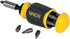 VACO VAC1080 Multi-Bit Stubby Screwdriver, 8-in-1 Adjustable Magnetic Tool with Phillips, Slotted, Square Bits