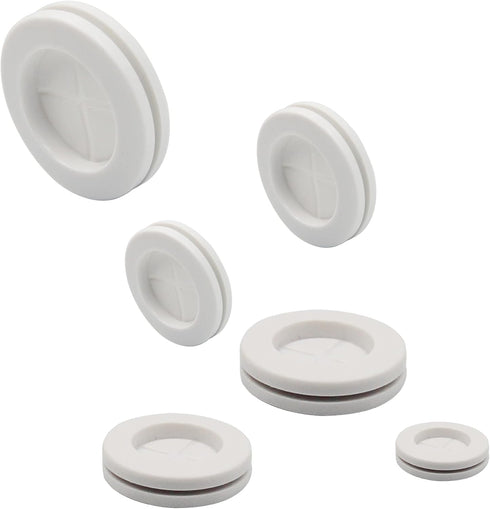 ISPINNER 52pcs Rubber Grommet, Double Sided Round Rubber Hole Plug, Drill Hole Sizes 5/8" to 1-1/2" (White)