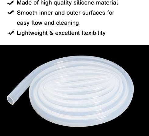 5/8" 5/8" 3/4" (10Ft) Eoiips ID Pure Silicone Tubing, ID x OD Food Grade Tube High Temp Silicone Hose for Home Brewing