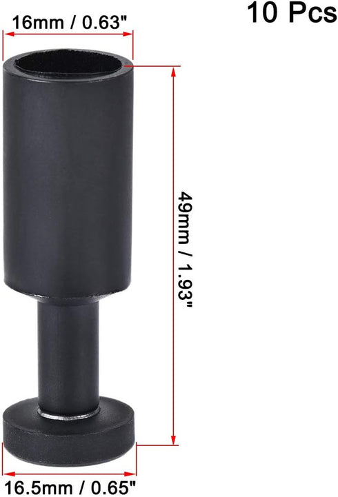 uxcell Push to Connect Fittings, Cap Style Pneumatic Blanking Plugs, Fit for 16mm Inner Dia. Air Hose Tube Pipe, Plastic, Black, Pack of 10 by uxcell