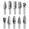 Carbide Burr Set: 10Pcs Rotary Burr Set Head with 1/8" Shank for Die Grinder Bit Tool