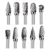 Carbide Burr Set: 10Pcs Rotary Burr Set Head with 1/8" Shank for Die Grinder Bit Tool