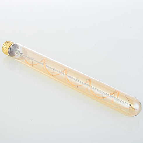 T300/T10 Long Tubular Light Bulb, 40 Watt Equivalent, E26 Base, Amber Vintage Edison Bulb, 4W Dimmable, 2 Pack