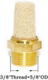 Joywayus Air Pneumatic Muffler Long Exhaust Muffler 3/8" NPT Male Brass Flow Control Silencer Air Fitting(Pack of 2) by Joywayus