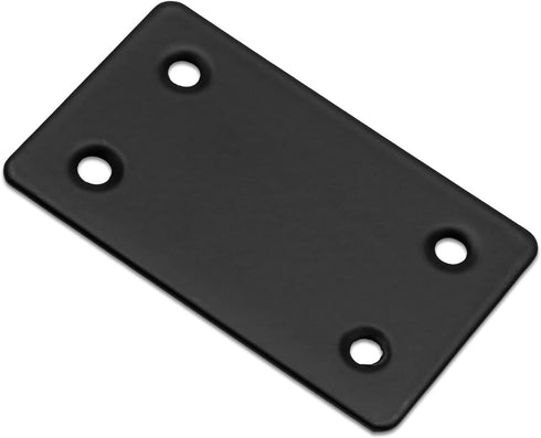 8Pcs Flat Straight Brace Brackets, Stainless Steel, Black Fixing Mending Joining Plates for Furniture Repair