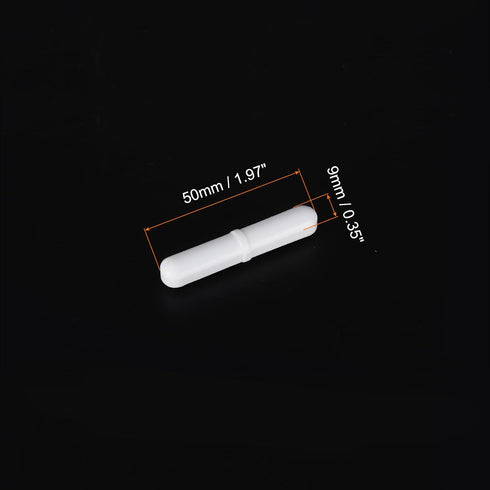 MECCANIXITY Magnetic Stirrer Mixer Stir Bar Rod 50mm(1.97") x9mm with Ring Shape PTFE Coating Magnet White for Laboratory 1Pcs