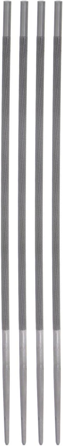 4pcs Chainsaw File, 11/64" (4.5mm) Round High Carbon Steel Double Cut Rasp for Sharpening