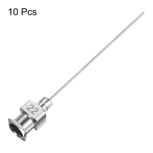 10pcs 22Gauge Stainless Steel Dispensing Needles, 1 1/2" Luer Lock for Thick Liquids and Lab Use