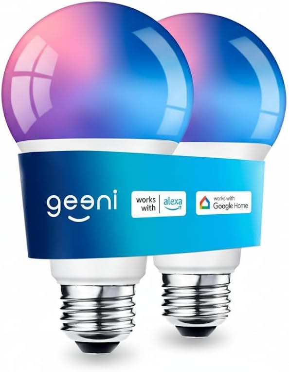 Geeni Prisma 800 Dimmable Smart Light Bulbs with 2.4 GHz Wi-Fi Connectivity