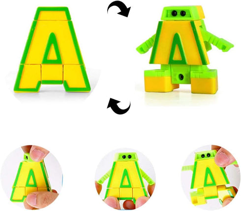 Odowalker 26 2" Pcs Alphabet Robots Letters Alpha Bots Alphabots Transform Letters for Learning for Carnival Prizes