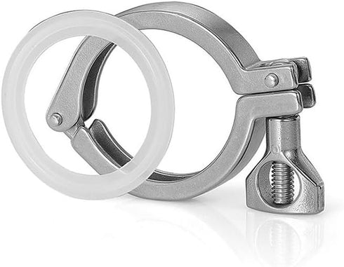 mengjiangli 50.5/64mm 304 1Pc(K 106mm) Tri Clover Clamp Sanitary Pipe Clamp with Gasket for Home Brewing Dairy