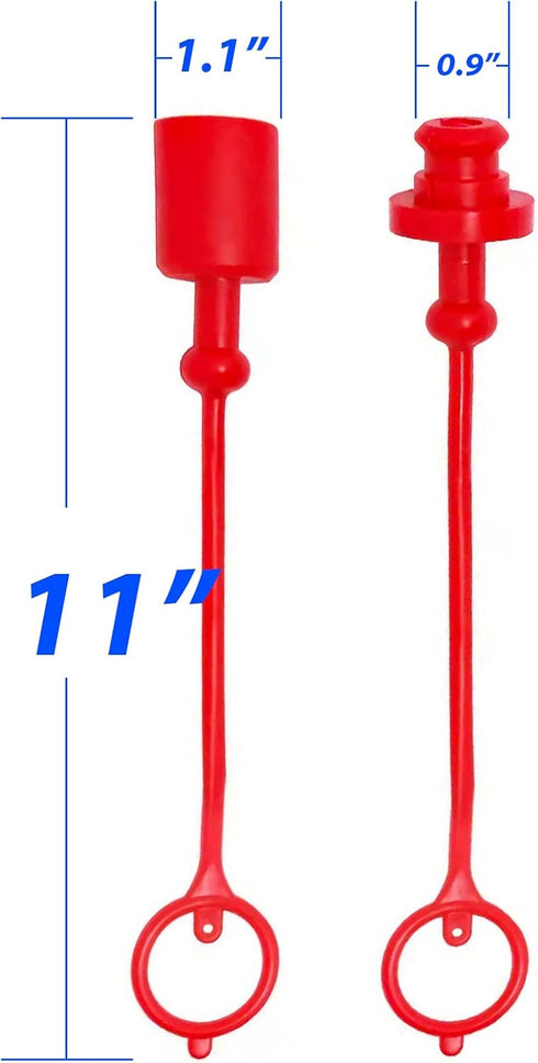 2 Sets 1/2 ISO A Hydraulic Coupler Male Dust Cap and Female Plug Cover, Red Cap with Retaining Ring