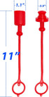 2 Sets 1/2 ISO A Hydraulic Coupler Male Dust Cap and Female Plug Cover, Red Cap with Retaining Ring