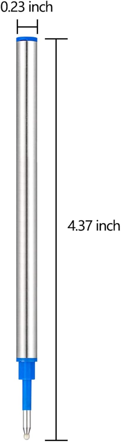 DunBong Rollerball Pen Refills Pack of 5, Fine Point 0.5mm Red Ink Replaceable Ballpoint Pen Refills (Blue)