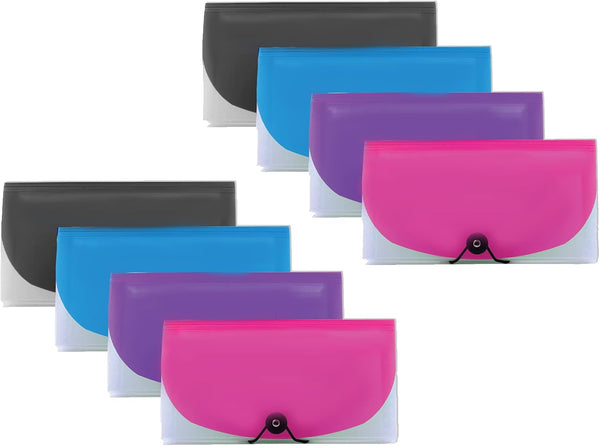 Manaloom Plastic Polypropylene File Folder with Tabs, Multicolor, 12" x 9" for Document Organization