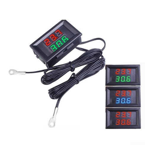 HanOaki 1m Electronic Temperature Sensor With Dual Metal Probes For Use In Air Conditioner Refrigerator And Pond