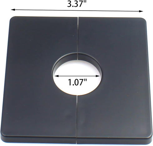 FDXGYH 2 Pcs 1.0 Inch ABS Wall Split Flange Self-Adhesive Tape Square Escutcheon Plate Cover for Water Pipe Faucet Decoration Accessories