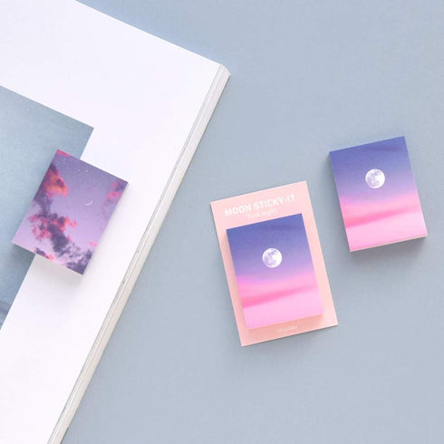 Monolike Moon Sticky-it - 5p Set Self-Adhesive Memo Pad, 50 Sheets