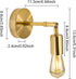 jose2015 2PCS E27 Vintage Bathroom Wall Sconces Gold Vanity Wall Lights Industrial Wall Mount Lighting Fixtures