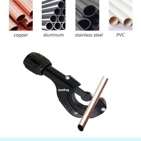 Copper Pipe Tubing Cutter for PVC, Thin Stainless Steel, Metal, Brass - 1/8 to 1-3/8 Inch with Extra Blade and Reamer