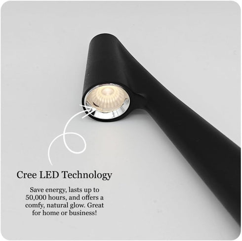 3 LED Desk Lamp with Touch Control, Color Modes, USB-C Rechargeable, Modern Table Light (White, Large)