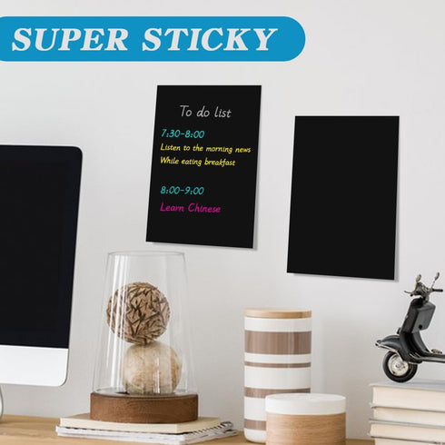 Black Sticky Notes, 4x6 Post It Notes with 2 Metallic Pens, Large Black Post It Notes for School Home Office
