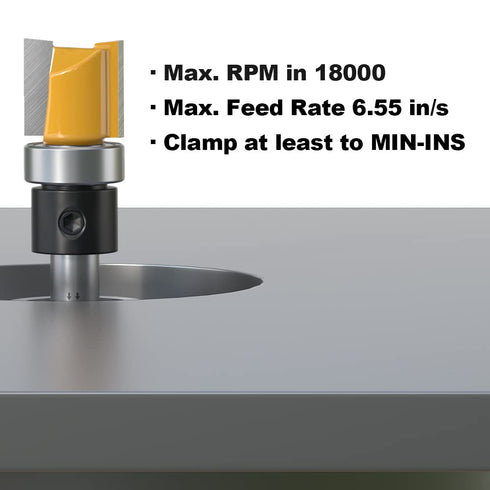 FivePears Pattern Flush Trim Router Bit, 1/4 Inch Shank, 1/2 Inch Cutting Diameter for Woodworking
