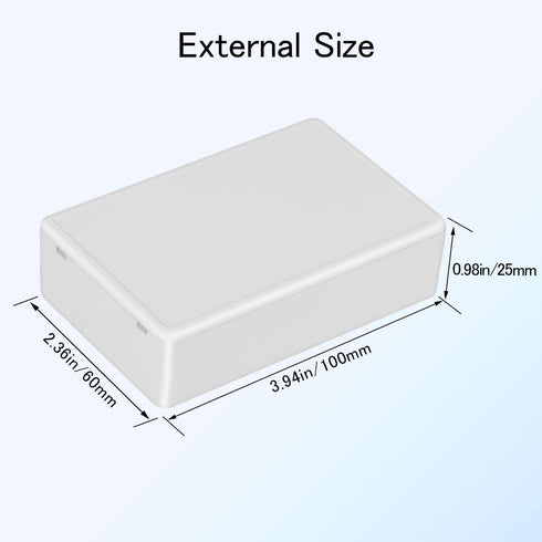 Project Box, 8 Pieces Electrical Box Small Junction Box, ABS Plastic Enclosure, White 3.94" x 2.36" x 0.98"