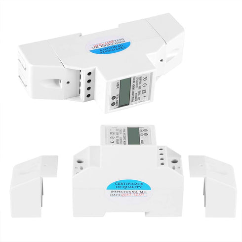 Single Phase Energy Meter, Digital LCD Electric Meter AC 10 to 40A, 120 / 230V Din Rail Watt Meter