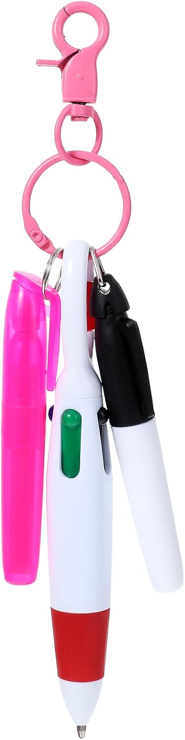 Sibba Nurse Pen Set - Mini Highlighter, Nurse Pen Badge Marker with Nursing Keychain Clip, Pink Correct Supplies