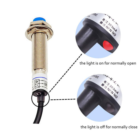M12 Inductive Proximity Sensor LJ12A3-4-Z/BX Normally Open Detection Switch NPN NO 3 Wire DC 6V-36V with I Type Bracket