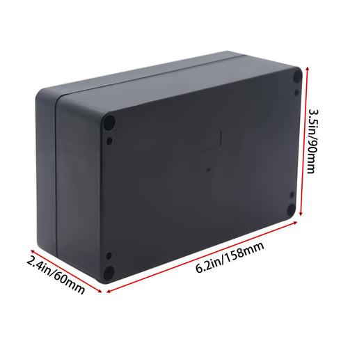Watertight Junction Box, IP67 Waterproof Project Box, Durable ABS Plastic Electronic Enclosure Case, Black, 6.22" x