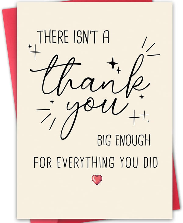 Hongshan Funny Thank You Card, Thank You Card for Men Women, Thank
