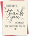Hongshan Funny Thank You Card, Thank You Card for Men Women, Thank