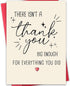 Hongshan Funny Thank You Card, Thank You Card for Men Women, Thank